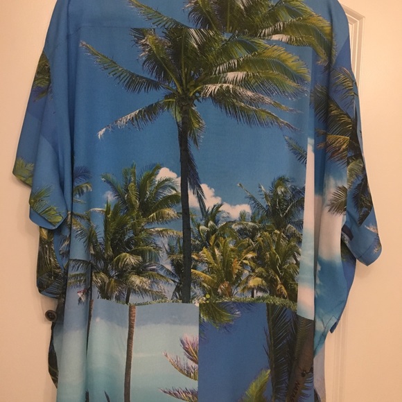 NATASHA ZINKO HAWAII PRINT CREPE OVERSIZED SHIRT - Picture 7 of 8